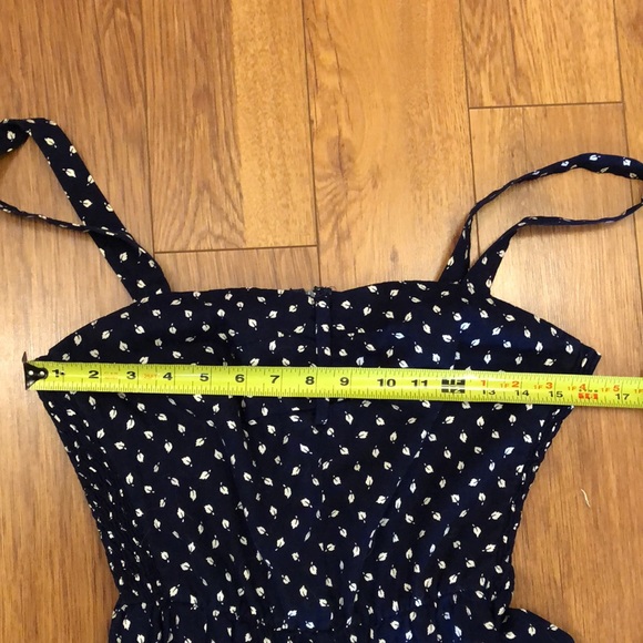 CRANSTON PRINT WORKS Blue & White Fit And Flare Leaf Print Dress - Picture 11 of 13